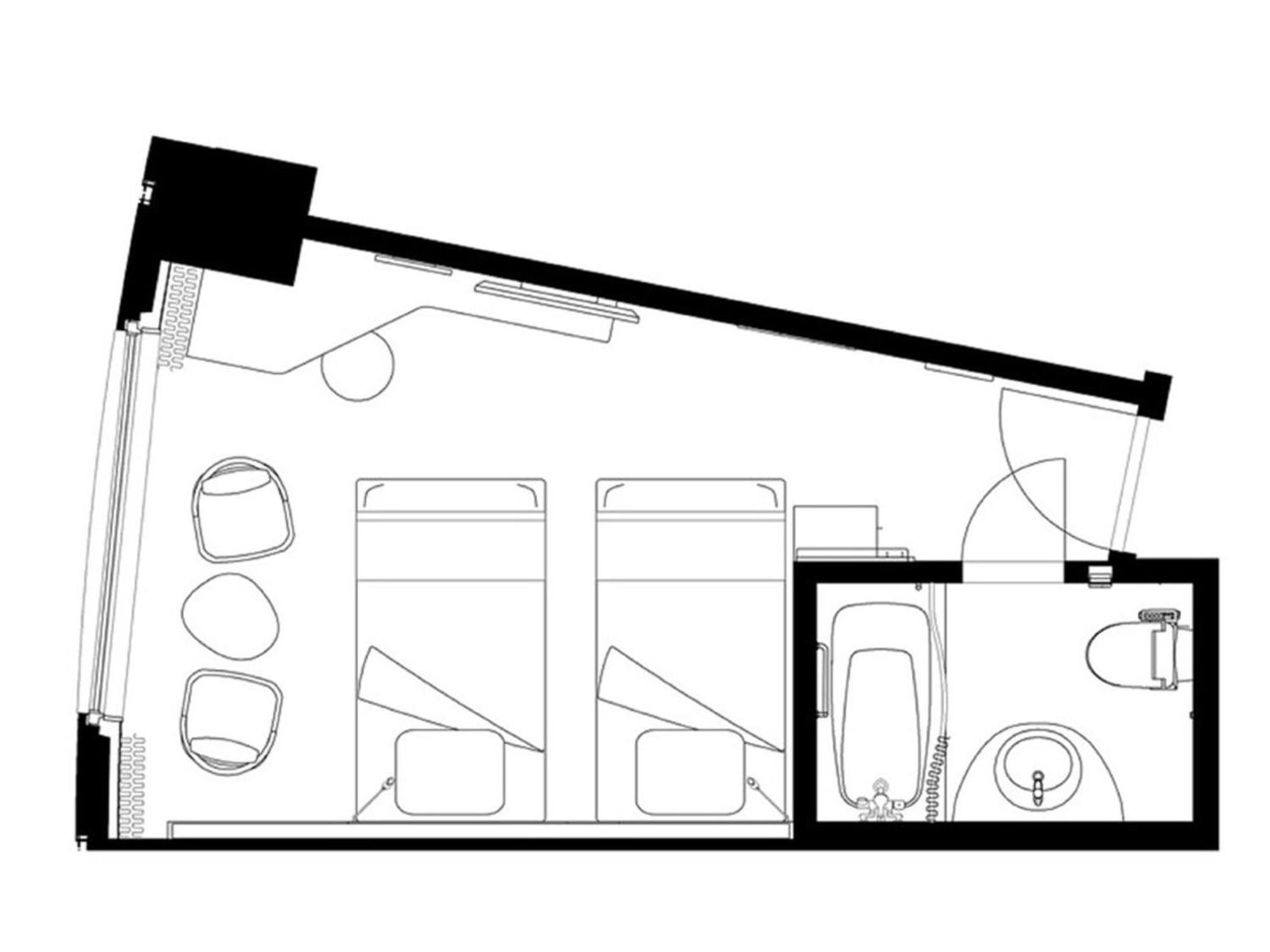 Sapporo Prince Hotel Cameră foto A floorplan of a typical room